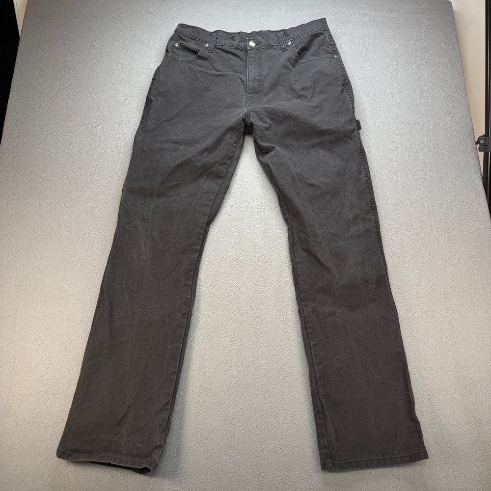 Genuine Dickies Carpenter Pants Mens 34x34 Black Cotton Stretch Utility Workwear - Picture 2 of 13
